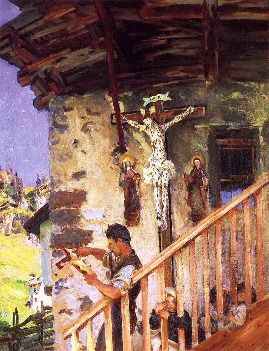 A Tyrolese Crucifix John Singer Sargent Oil Paintings